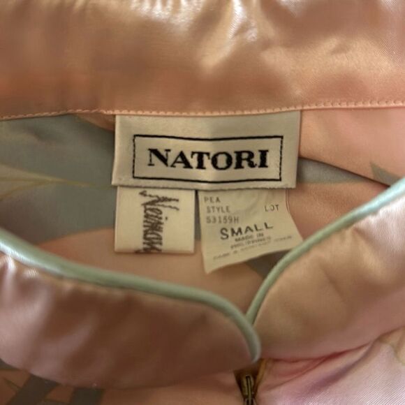 Vintage Neiman Marcus Natori Satin Floral Long Intimates Nightgown House Dress S - Picture 10 of 10